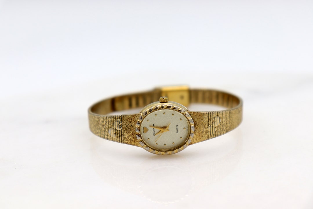 Luxury Goldtone Waltham Ladies Watch W038007 Waltham Quartz Etsy