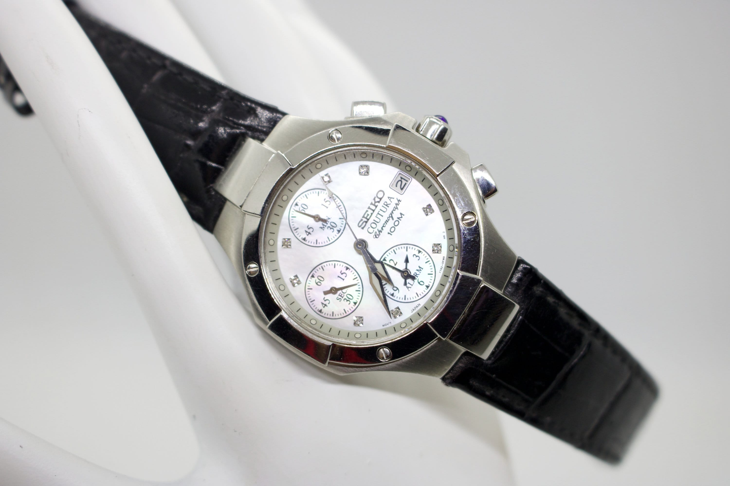 SEIKO Coutura Chronograph Diamonds Sapphire Crystal Etsy Finland