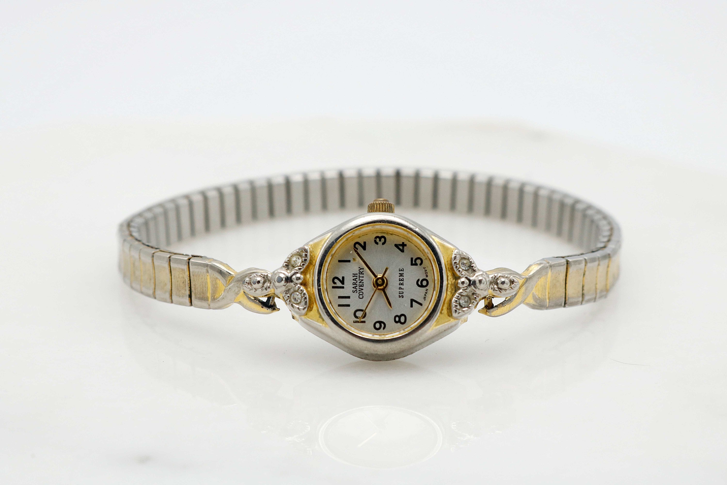 Vintage Ladies Sarah Coventry Diamond Watch Bracelet Watch   Etsy