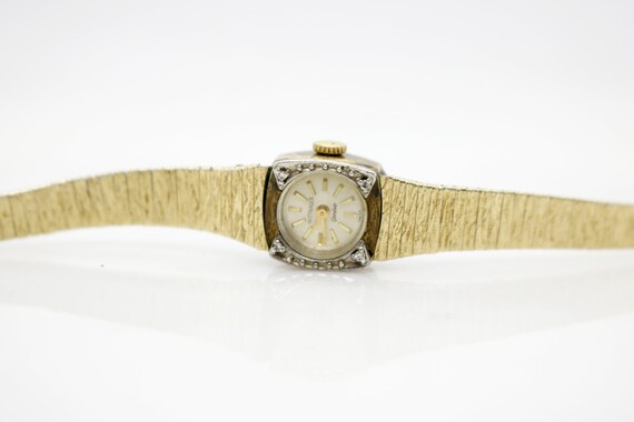 Vintage Wittnauer diamond 10kgold plated ladies w… - image 8