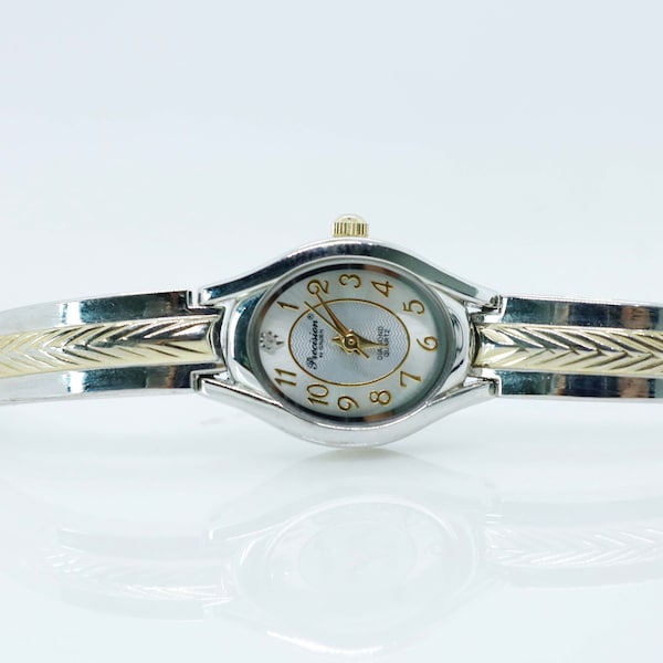 Vintage Gruen Precision GP422L, Steinless steel, battery vintage wrist watch