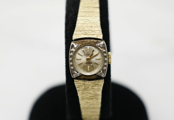 Vintage Wittnauer diamond 10kgold plated ladies w… - image 1