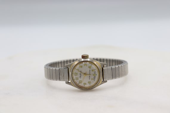 Buy the Chateau Silver Tone Brown Dial Manual Wind Hinged Vintage Bracelet  Watch | GoodwillFinds