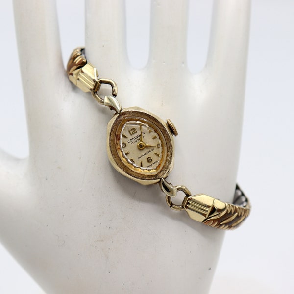 Coburn's Watch 17 Jewels,10k rgb bezel, Stainless steel, ladies vintage wrist watch, Antimagnetic , Mechanical, swiss made
