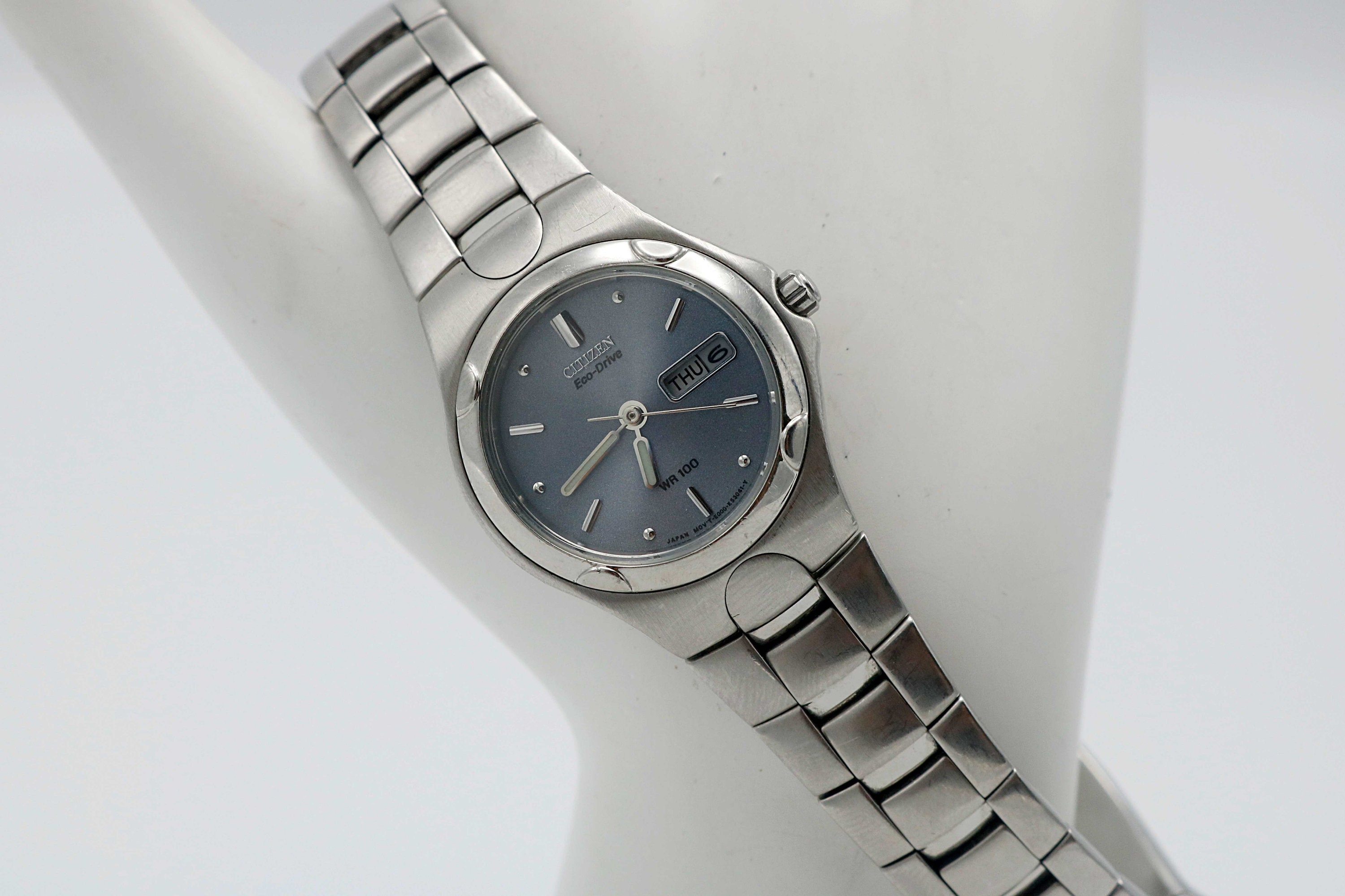 Buy Citizen Eco Drive WR-100 Ladies Wrist Watch Silver TONE Online in India  - Etsy