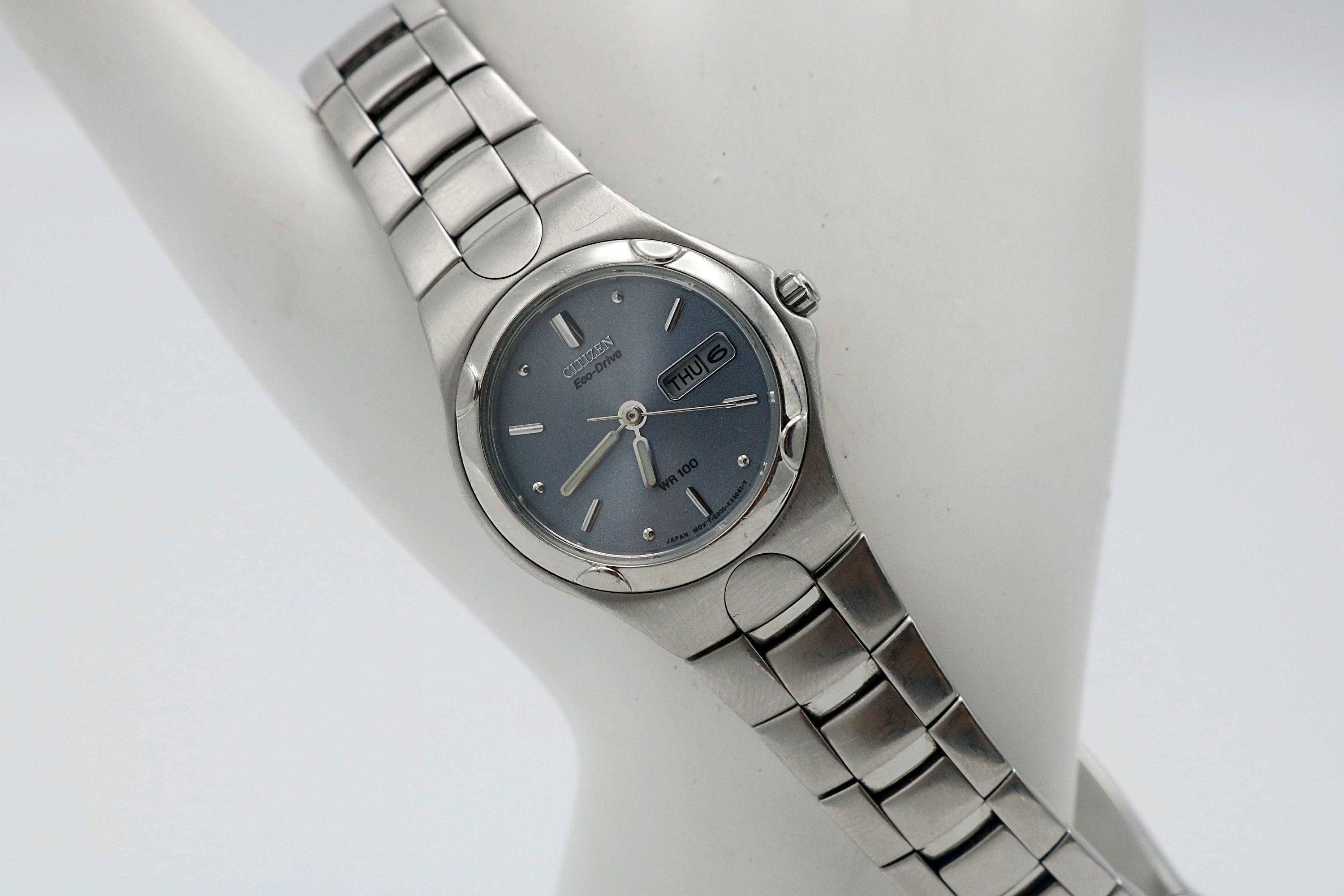 Citizen Eco Drive WR-100 Ladies Wrist Watch Silver TONE - Etsy