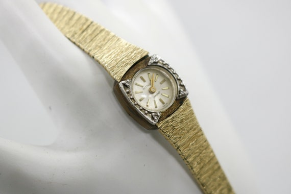 Vintage Wittnauer diamond 10kgold plated ladies w… - image 3