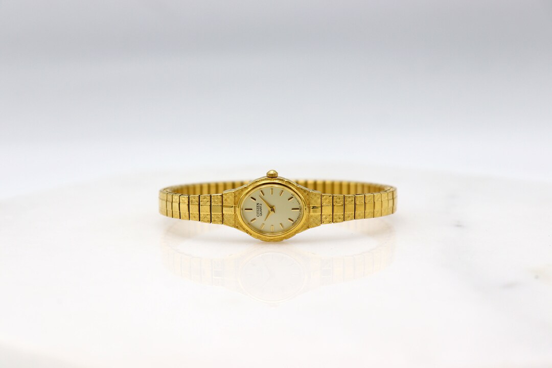 Citizen 5920S52446 Gold Tone Quartz Analog Ladies Watch Flex Etsy