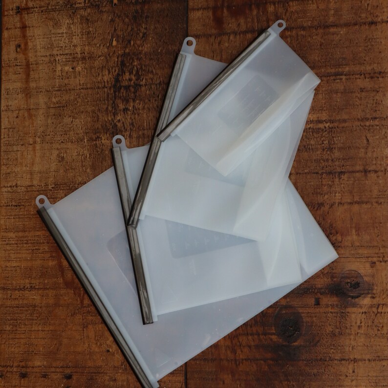 Reusable Washable Silicone Zip Lock Bags Food Storage Bags Etsy UK