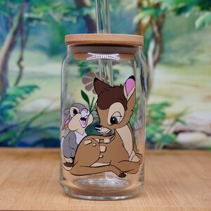 Baby Bunny and Deer/Disney Inspired/Gift for Her/ Iced Coffee Cup /Bambi/Girly Aesthetic/Personalized/100th anniversary/Disney Adult/Spring
