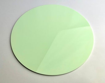 Pastel Green Acrylic Round Sign Blank, Circular Acrylic Laser Sheets, Pastel Mint Green Round Signs for Writing or Etching