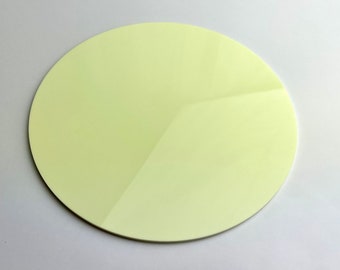 Pastel Acrylic Round Sign Blank, Pastel Yellow, Circular Acrylic Laser Sheets, Pastel Buttercup Yellow Round Signs for Writing or Etching