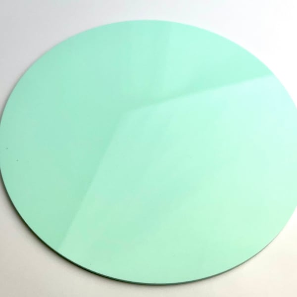 Pastel Acrylic Round Sign Blank, Pastel Aqua, Circular Acrylic Laser Sheets, Pastel Sea Holly Aqua Round Signs for Writing or Etching