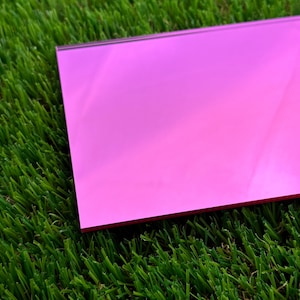 Pink Mirrored Acrylic Sheets. Glowforge 11.75" x 19 EASY TO PEEL