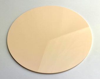 Pastel Orange Acrylic Round Sign Blank, Circular Acrylic Laser Sheets, Pastel Iris Orange Round Signs for Writing or Etching