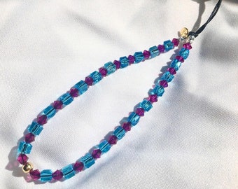 Crystal Glass Beaded Phone Charm | Phonestrap | Pink & Blue | phonecase | gifts for her | Best seller | Gift | luxury | Easter