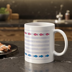 Colorful Fish Ceramic Mug: Ocean Theme Coffee Cup