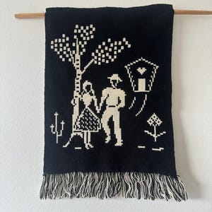 Finnish traditional handwoven textile from the 60s