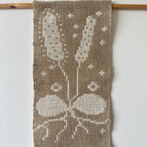 Finnish traditional handwoven linen textile from the 60s