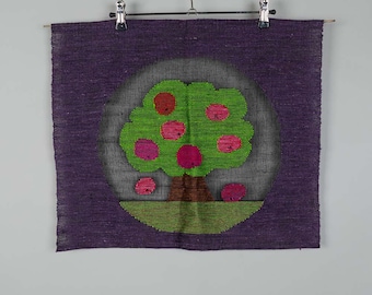 Finnish vintage linen textile, handwoven on looms