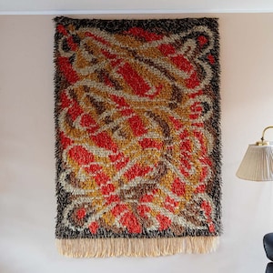 Vintage Finnish rug Takkatuli