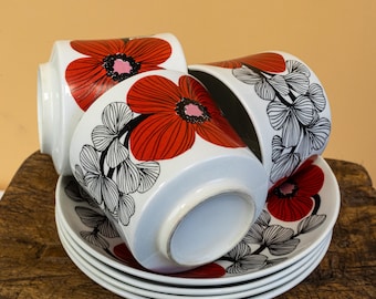Arabia Finland Isokukka coffee cup and saucer