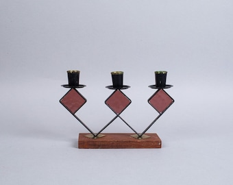 Ystad Metall Swedish vintage candlestick, design Gunnar Ander