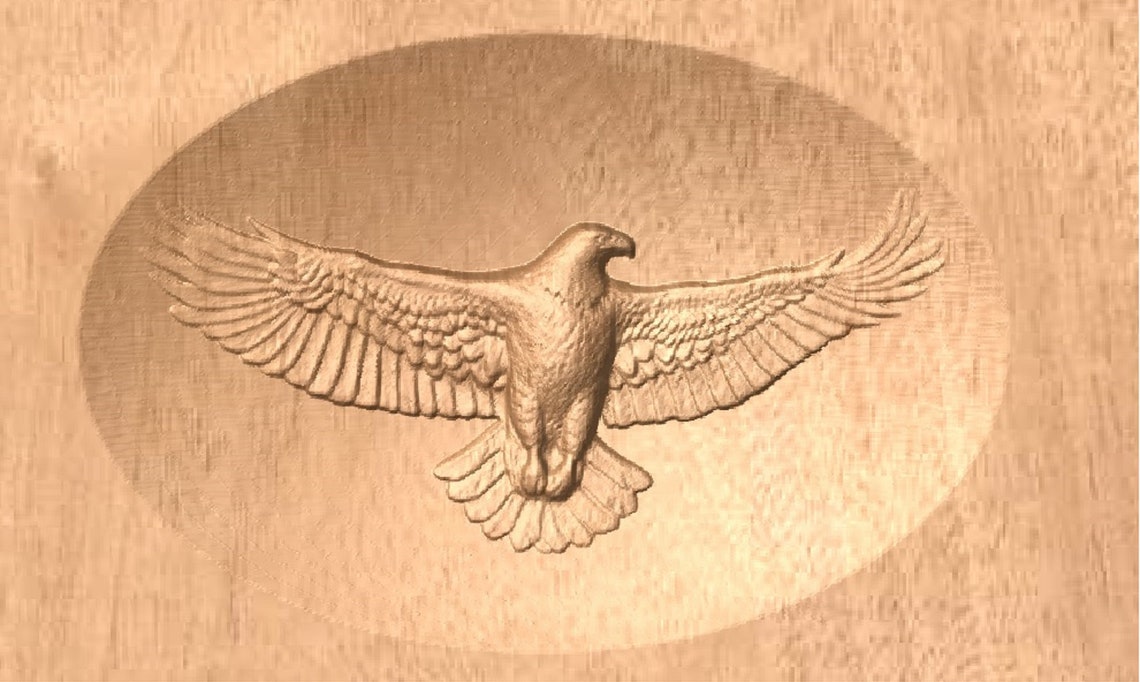 American Eagle Wood CNC carving CNC plan DXF files 3D | Etsy