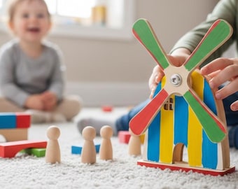 Montessori Windmühle SVG: Busy Board Kleinkind Spielzeug (Digitaler Download)