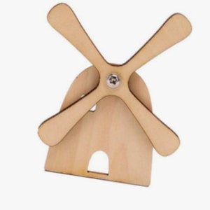 Molino de viento Montessori SVG / Accesorio para tablero de actividades / Archivo de actividades para niños pequeños / DXF AI CRV3D / Juguete de madera DIY / Descarga digital