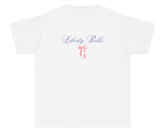 Liberty Belle Women's Baby Tee, 2000s Inspired Crop T shirt, Coquette Fourth of July