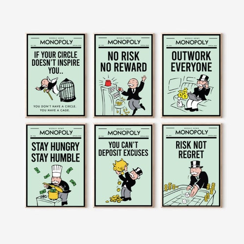 Monopoly Motivational Wall Art Home Decor Poster Etsy