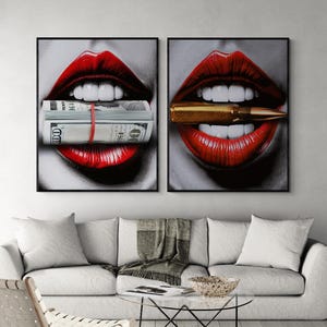 Fashion art Set of 2, fashion poster, money wall art, money poster, luxury wall art, luxury poster, modern wall art, streetwear art