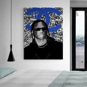 Arte de Travis Scott, cartel de Travis Scott, obras de arte de travis scott, arte de pared supremo, arte de pared streetwear, arte de pared hypebeast, arte de pared de moda
