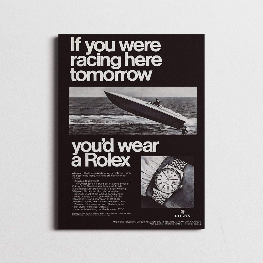 新版 Rolex Poster, Rolex Vintage Poster, Watch Rolex 額縁