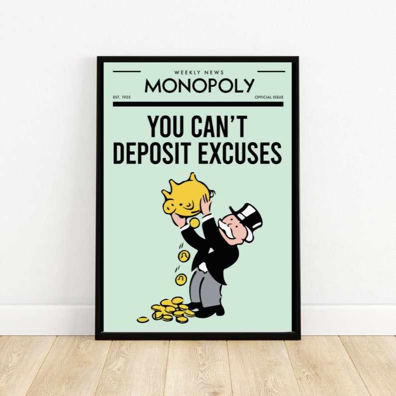 Alec Monopoly Grafitti Set Of 6/Monopoly Canvas Motivation/ Motivation de bureau/Alec Monopoly Poster/ art mural imprimable/ art motivationnel image 6