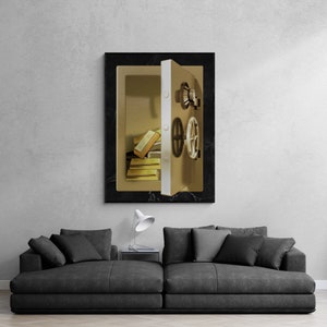 golden vault wall art, money art, money wall art, motivational poster , inspirational wall art, motivational art, motivational artwork