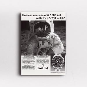 Omega poster, vintage ads poster, luxury watch poster, vintage omega poster, vintage advertising, watch lover gift idea, gift for him