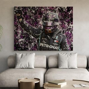 Pintura de Lewis Hamilton, arte de Lewis Hamilton, cartel de Lewis Hamilton, cartel de F1, arte de pared de f1, arte de pared de f1, arte de pared de fórmula uno, cartel de carreras