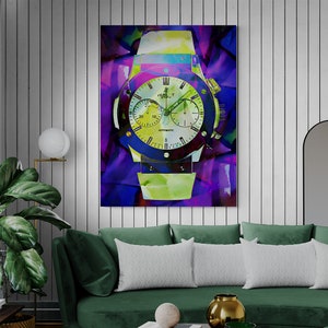 Luxury watch art, hublot poster, hublot poster, luxury watch poster ,watch lover gift ideas,luxury watch pop art, hublot pop art