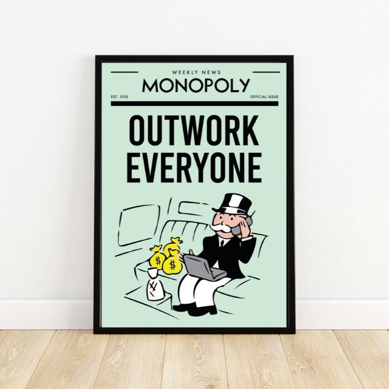 Alec Monopoly Grafitti Set Of 6/Monopoly Canvas Motivation/ Motivation de bureau/Alec Monopoly Poster/ art mural imprimable/ art motivationnel image 5