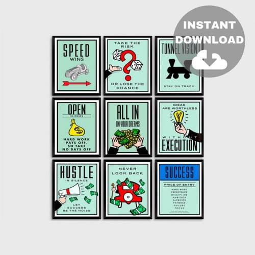 Monopoly Motivational Wall Art Home Decor Poster Etsy