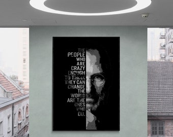 Steve Jobs poster, Steve Jobs print, motivational wall art, office motivational poster, millionaire poster, money poster, entrepreneur
