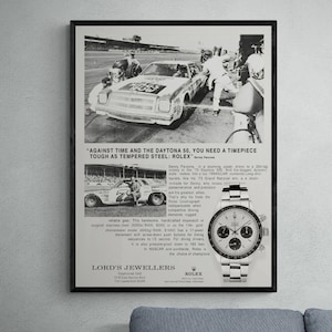 Rolex Cosmograph Daytona Poster, Cosmograph Daytona Vintage Werbung, Rolex Poster Original, Rolex Leinwand, Rolex Wandkunst, Rolex Vintage Werbung