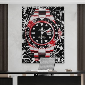 Luxury watch art, rolex poster, rolex gmt art, watch lover gift ideas, luxury watch art, watches wall art, luxury watch enthusiast gift idea