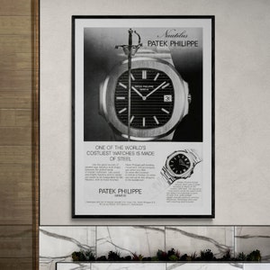Cartel de Patek Philippe Nautilus, Patek Philippen Vintage Print, Patek Philippe Nautilus, anuncio impreso de Patek Philippe, regalo para amantes de los relojes
