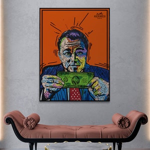 Wolf of Wall Street Wandkunst, Leonardo Dicaprio Poster, Alec Monopoly Kunst, Alec Monopoly Kunstwerk, Hypebeast Poster, Luxus Wandkunst, Modekunst