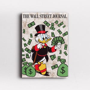 Cartel de Scrooge Mcduck, arte motivacional de la pared de la oficina, arte motivacional de la pared, cartel motivacional de la oficina, cartel de Alec Monopoly