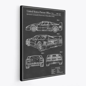 Ferrari-Patentposter, Ferrari-Wandkunst, Ferrari F40-Poster, Ferrari F40-Wandkunst, Ferrari-Liebhaber-Geschenkidee, Ferrari-Vintage-Poster