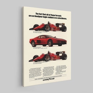 Ferrari advertisement vintage, ferrari wall art, ferrari poster print, ferrari f1 poster, ferrari lover gift idea, Ferrari Vintage poster